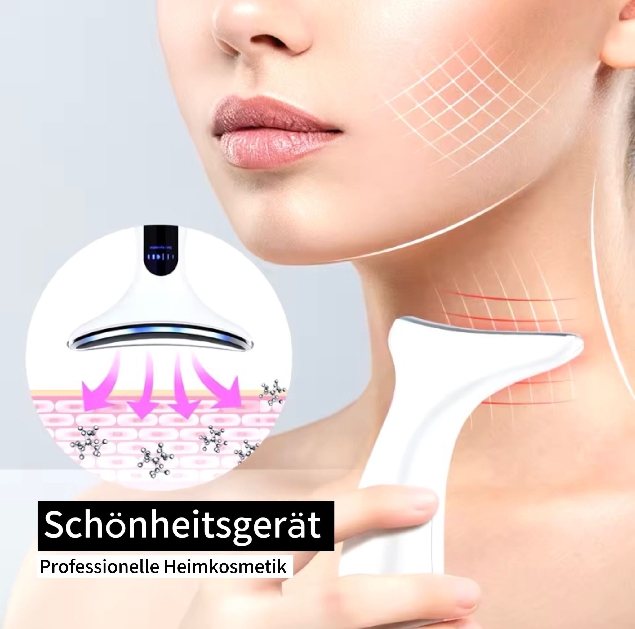 Glamique Lifting & Anti-Aging Pro – EMS Mikrostromgerät für Gesicht und Halsstraffung